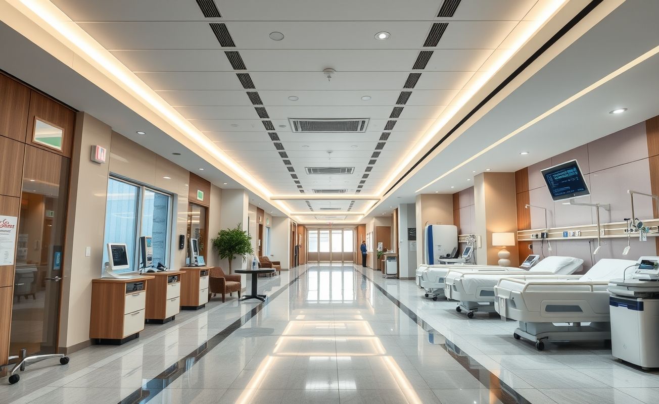 Interior moderno do Hospital Copa Star