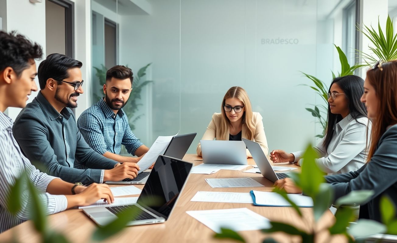 Reunião sobre plano de saúde empresarial Bradesco