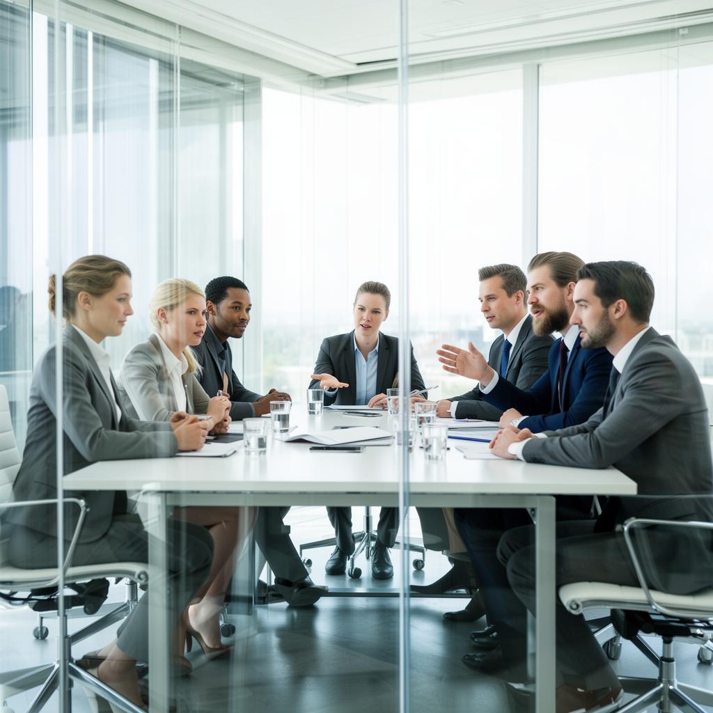 Reunião corporativa representando o plano de saúde empresarial Bradesco