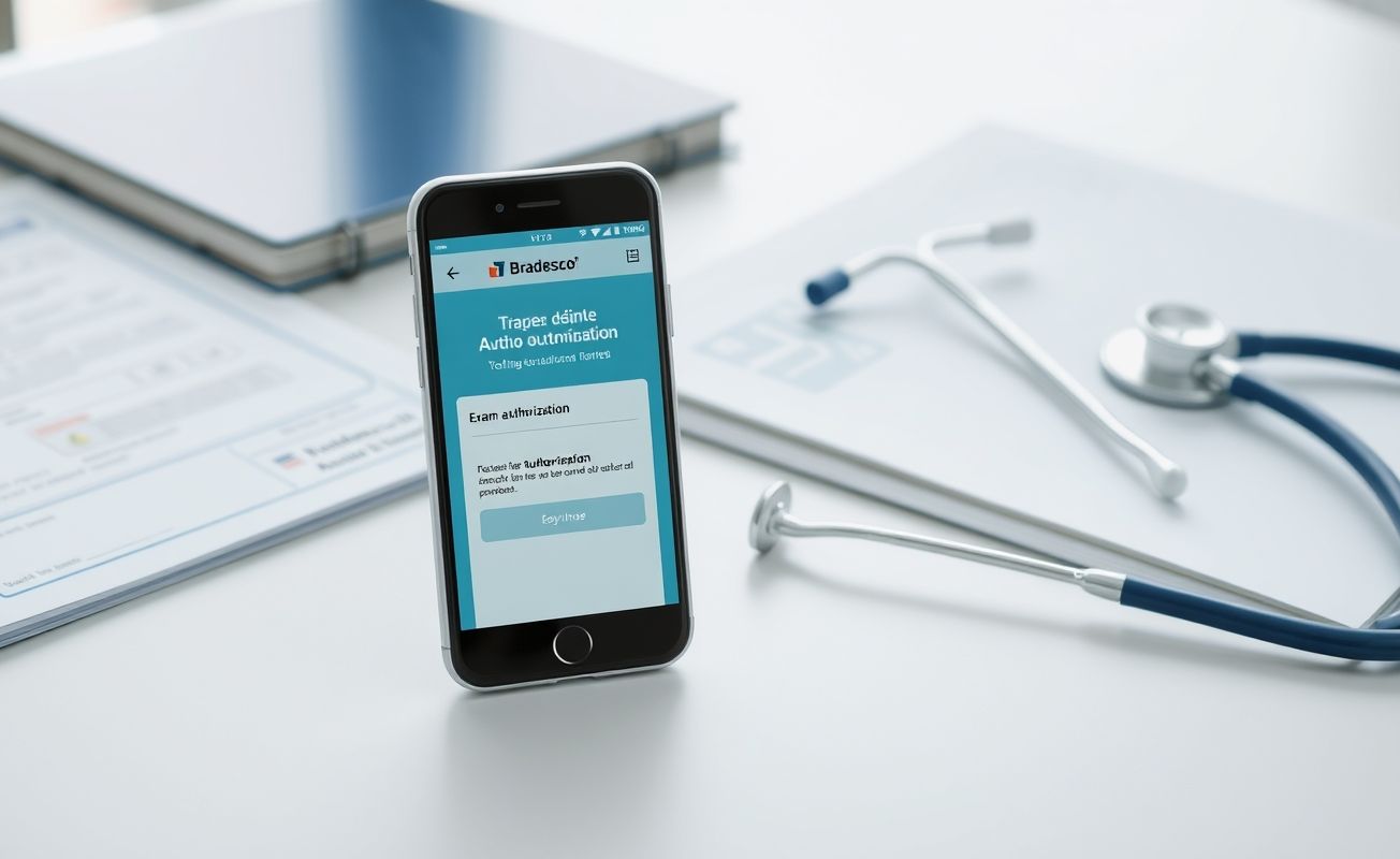 Solicitação de exames pelo app Bradesco Saúde