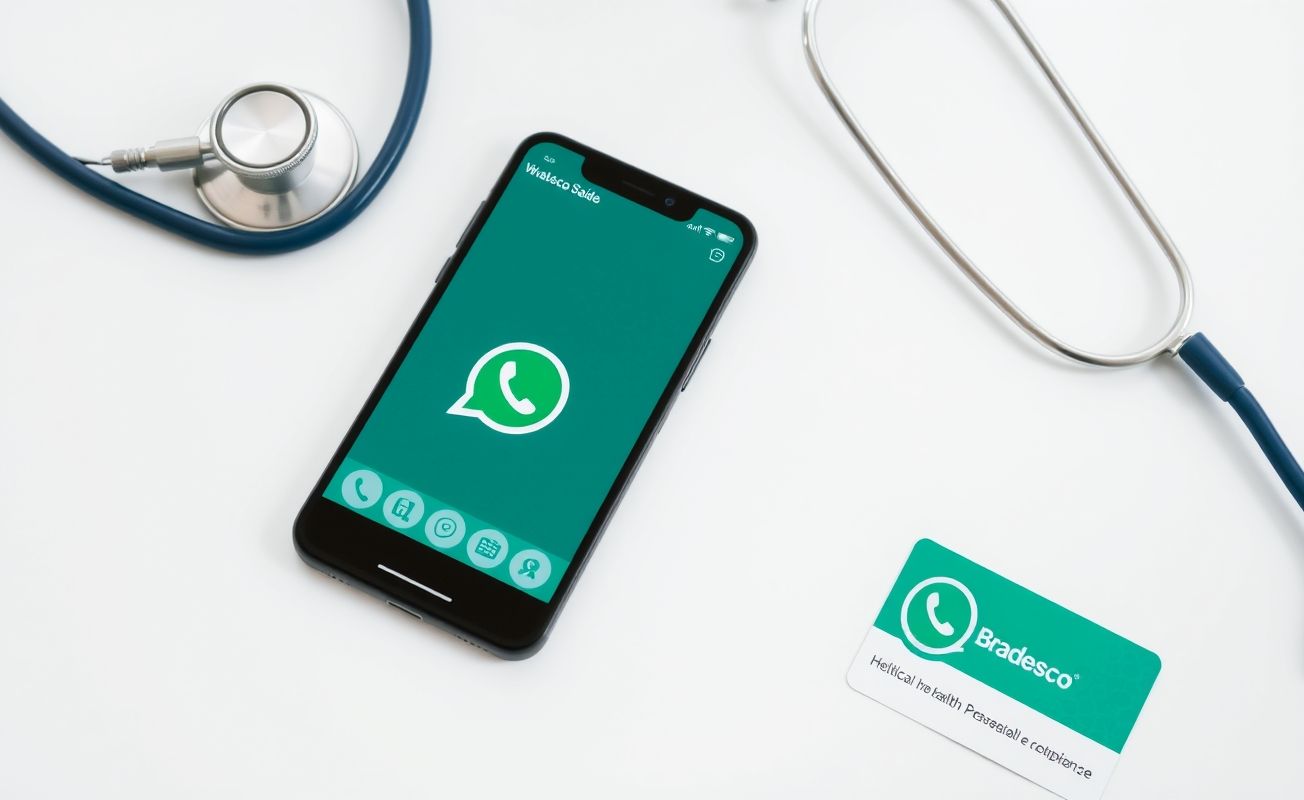 Atendimento Bradesco Saúde via WhatsApp em smartphone