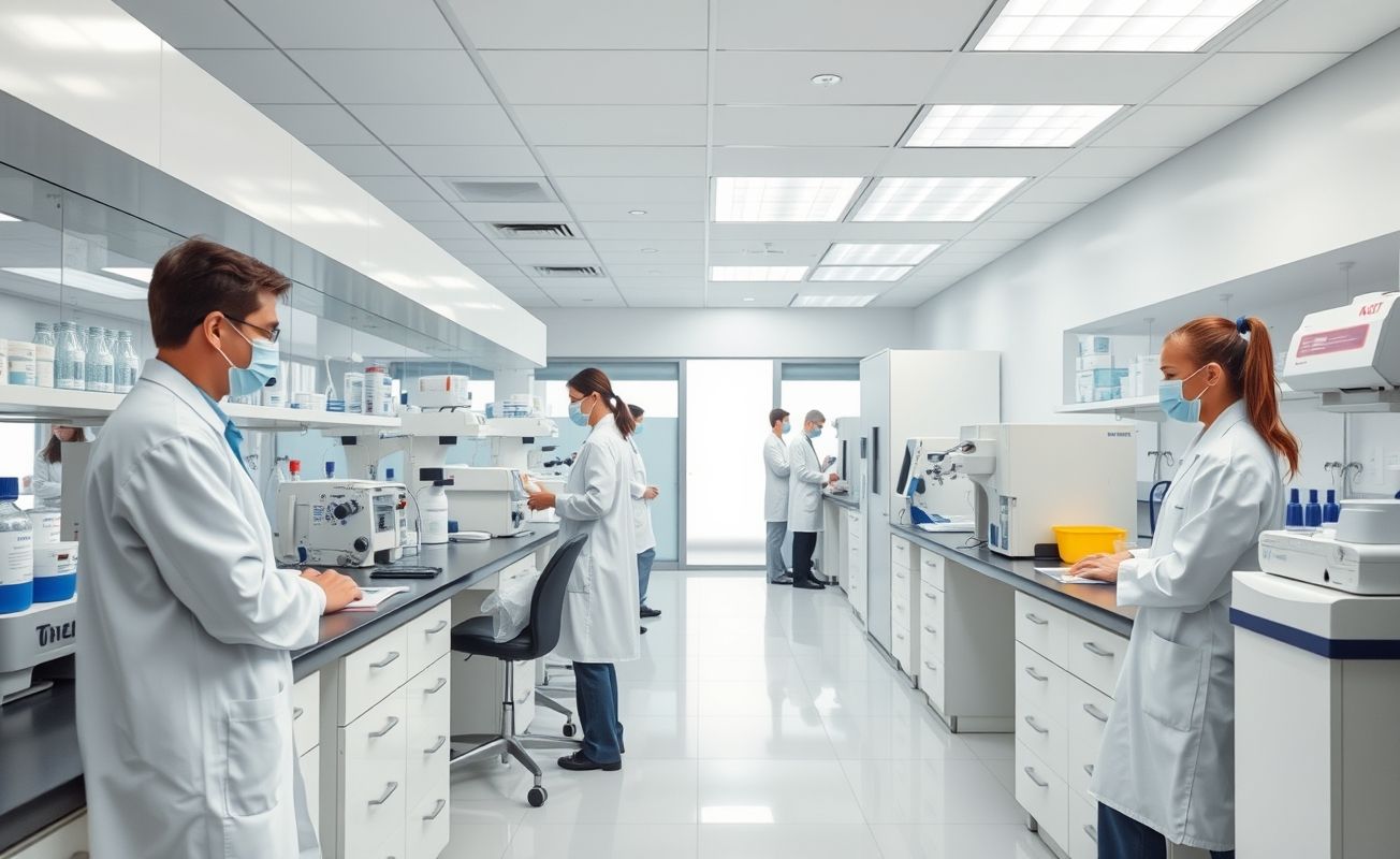 Laboratório médico moderno e equipado