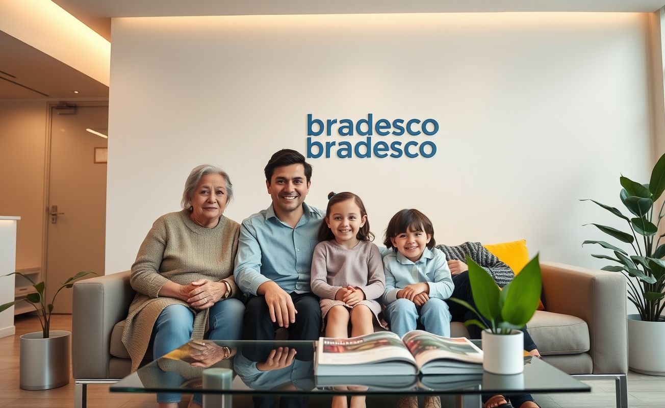família usando plano de saúde bradesco